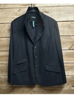 Lauren Ralph Lauren Black Three-Button Blazer W18